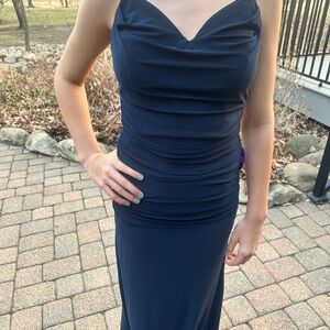 Windsor Blue Ruched Sweetheart Gown